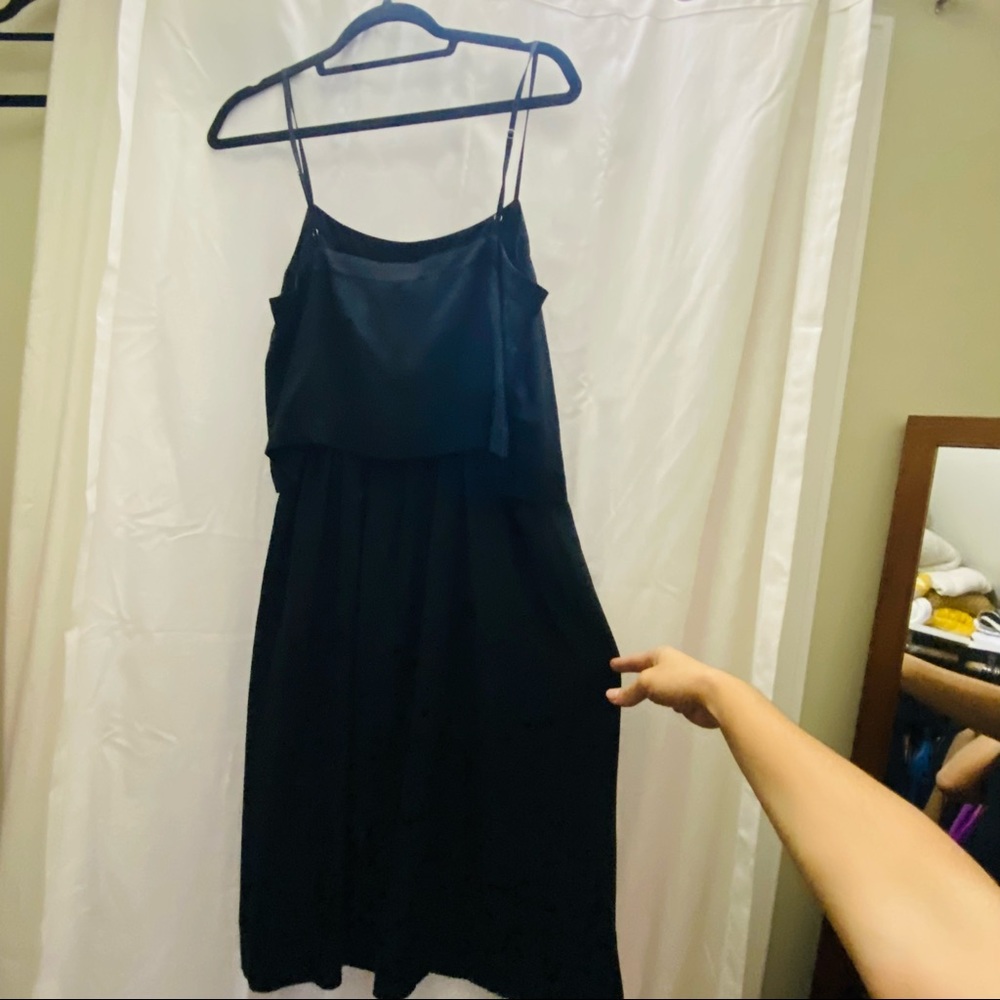 Madewell Black Midi Slip Dress